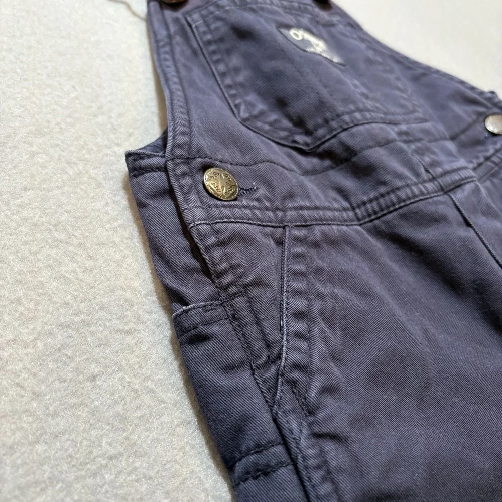 OshKosh B'gosh 12mos Overalls Navy Blue‎ Fleece Lined Snap Legs Adjustable Strap